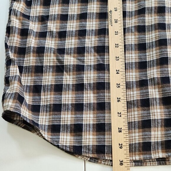 Banana Republic Shirt Mens XL Plaid LS Untucked Fit Pocket Preppy Cottage Casual - Picture 8 of 15